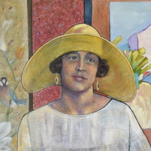 Detail, "Painted Bird". Oil on board. 20" x 30". Recipient of the 2025 Helen Brown Memorial Award from the Hudson Valley Art Association. &copy;Julia Mulligan