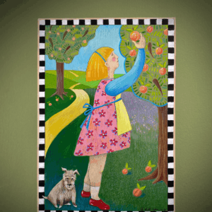 "In the Orchard", Gouache on Paper. 6" x 9" &copy;Julia Mulligan