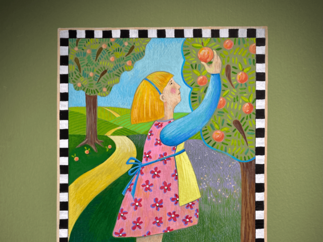 "In the Orchard", Gouache on Paper. 6" x 9" ©Julia Mulligan