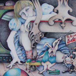 "In a Long Forgotten Corner..." - Book Illustration. Colored pencil and ink on board. 1989. &copy;Julia Mulligan