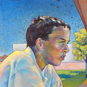 "Portrait of Brian", 2006. Oil Pastel on Paper. &copy; Julia Mulligan. 13.5" x 18.5"