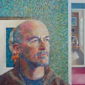 "Portrait of Patrick" Oil on board. &copy;Julia Mulligan