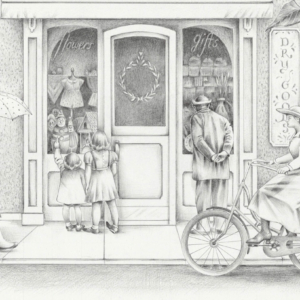 Detail, "Apartment No. 3: The Prisoner". Graphite on rag paper. 16" x 21" &copy;Julia Mulligan 2018