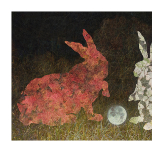 "Two Rabbits Stealing the Moon" Archival Print, &copy;Julia Mulligan