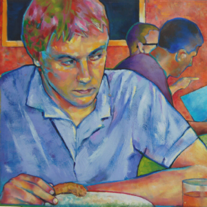 "The Mission". Oil on Board. 22 x 15 inches. &copy; Julia Mulligan.