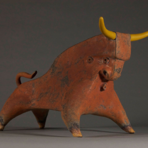 "Tavros" Ceramic, glaze, cold finish. 15 x 10 x 9 inches. Hand built. 2019 Governors Art Show. Sold.