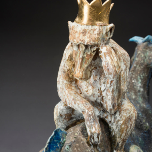 "Moondance" Ceramic, gold leaf. &copy;Julia Mulligan. Hand built. Sold