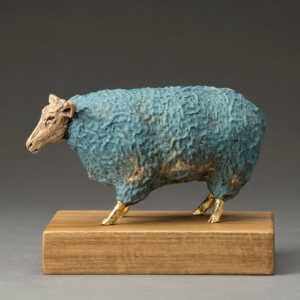 "Blue" Ceramic, gold leaf. 6" x 5.5" x 7.5" Hand Built. &copy;Julia Mulligan. Sold