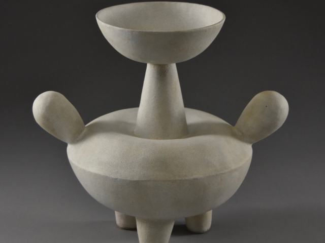 Bowl Form #1. Ceramic. 11"w x 11.5"h x 9"d