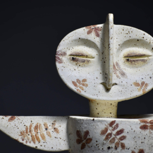 "Three Legged Owl" Detail. Ceramic, Iron 12.5 x 5.5 x1 4.5 inches. Hand built. 2020 Governors Art Show