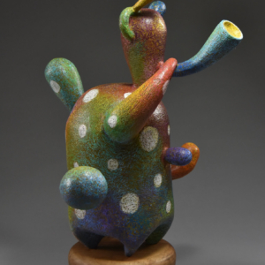 "Jazz,Man"  Ceramic, Glaze, Cold Finish, 12" x 12" x 17". &copy;Julia Mulligan