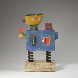 "My Bouncy House". Ceramic, steel, glaze, cold finish. 16.5" x 13" x 6"