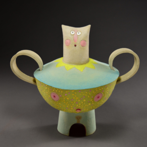 "Her Side and His Side of the Story", Ceramic, glaze, Oil. 12 x 11 x 8 inches. &copy;Julia Mulligan