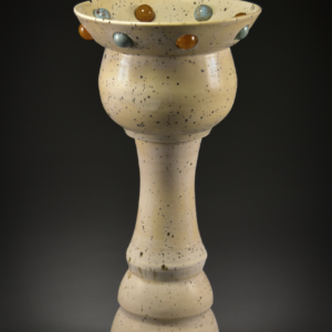 Chalice for Another Planet. Ceramic, Glaze, Semi-precious Stones. 7.5 x 7.5 x 15.5 inches. &copy;Julia Mulligan