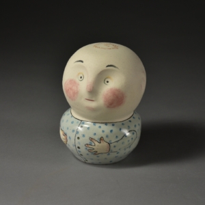 Sam's Story. Porcelain, underglaze, glaze. 4 x 4 x 6 inches. &copy;Julia Mulligan