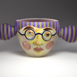 "Felicidades" (side b), Porcelain, glaze, flocking.