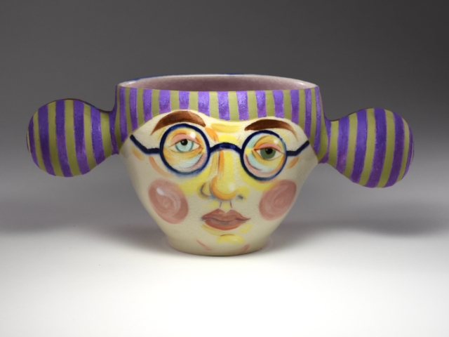 "Felicidades" (side b), Porcelain, glaze, flocking.