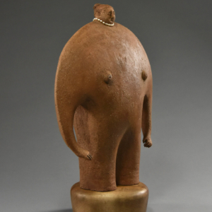 Grandmother. Ceramic, pearls, wood base. 17"h x 12"w x 5"d