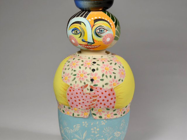 "He Said, She Said" Vessel. Porcelain, 12 x 6 x 6 inches &copy;Julia Mulligan