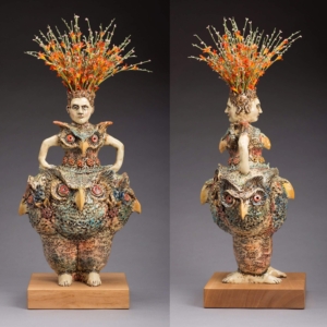 "The Oracle"  10" x 13" x 22" Ceramic. Private Collection.
