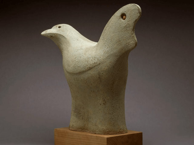 "Two Birds, One Stone". Ceramic. 27" x 23" x 11"
