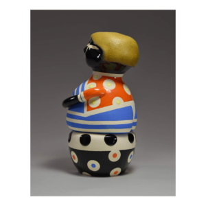 "Quite Satisfactory" (back). Sculpture. Porcelain, glaze. 11" x 5.5" x 6"