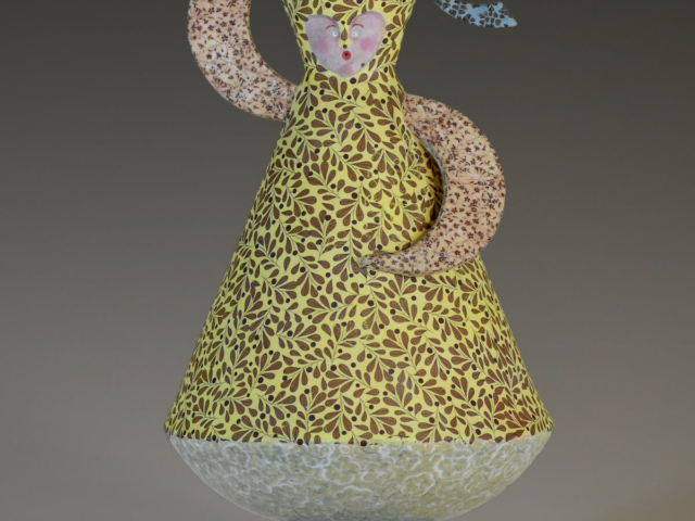 "The Windy Day" Ceramic, hand built. 17"h x 9.5"w x 9.5"d (sold)