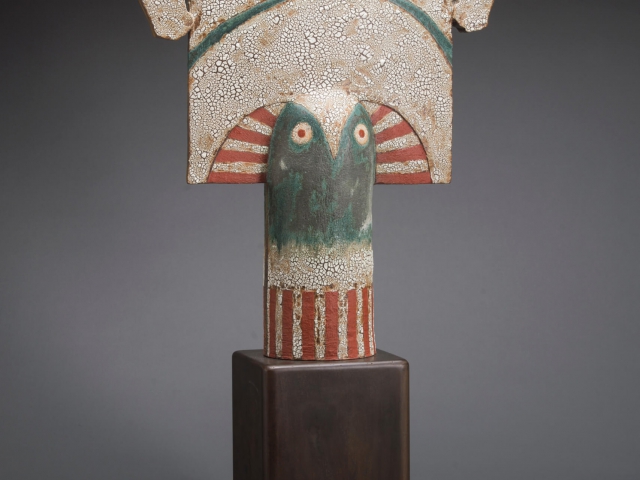 "Totem" Two-sided. Ceramic, Iron Base. 37 x 23 x 8 inches 2015
