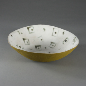 "Moss Window Bowl", Hand Built Ceramic. 13" x 4.5" Sold