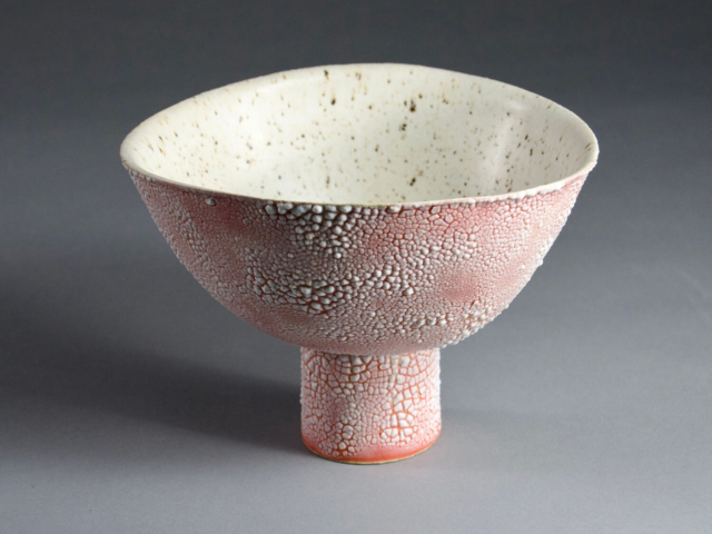 Red Ocean Soup Bowl. Hand Built Ceramic. Sold.