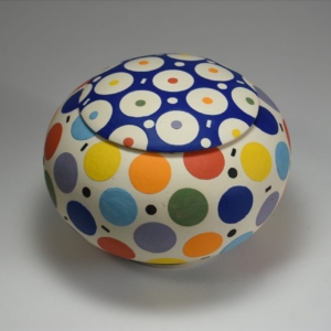 Confetti Jar, Porcelain container. Wheel thrown. 6 x 6 x 4.5 inches