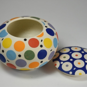 Confetti Jar (lid off), Porcelain. 6 x 6 x 4.5 inches