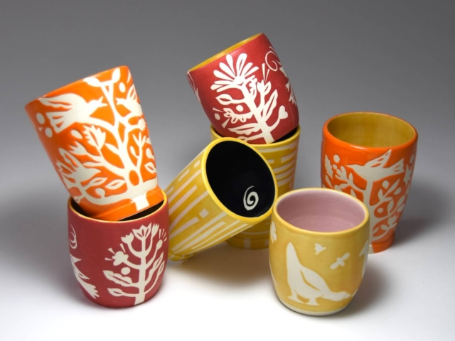 Cups for Children of All Ages!  Porcelain, glaze.