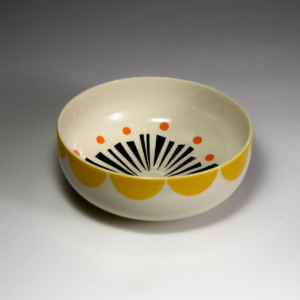 Daisy Bowl, Porcelain, 7 x 7 x 3 inches. &copy;Julia Mulligan