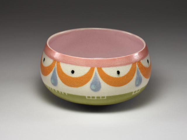 "Little Monsters Bowl" Porcelain, underglaze, glaze