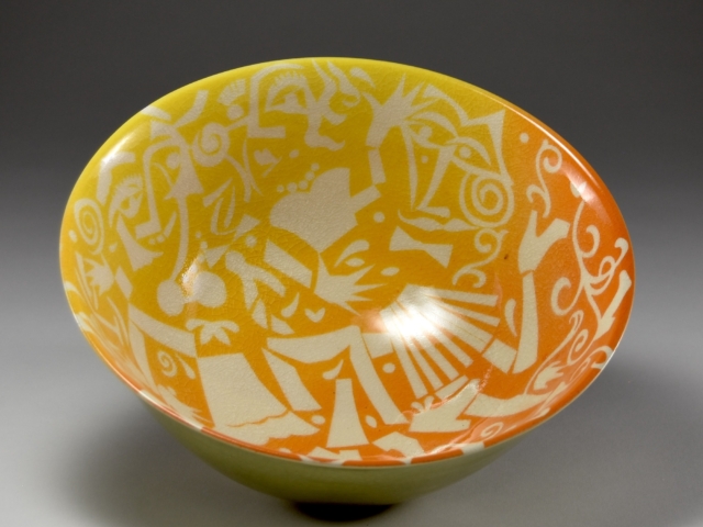 "Party Bowl", Porcelain, underglaze, glaze.