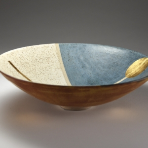 "Peace Bowl" Ceramic, Glaze, Gold Leaf